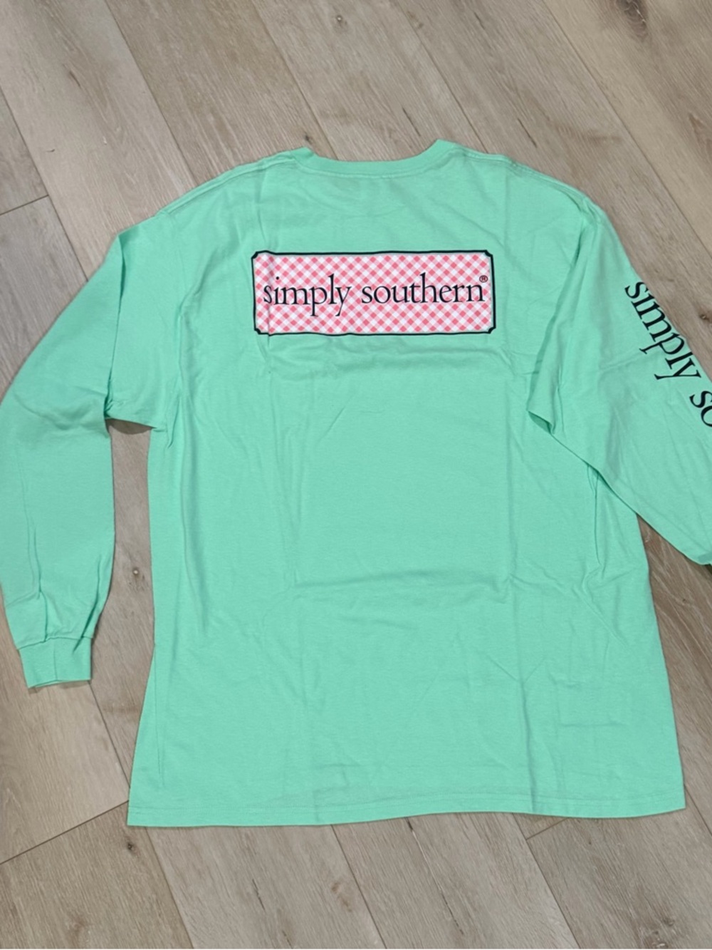 Simply Southern Women's Long Sleeve T-Shirt Size XL Extra Large Mint Green EUC